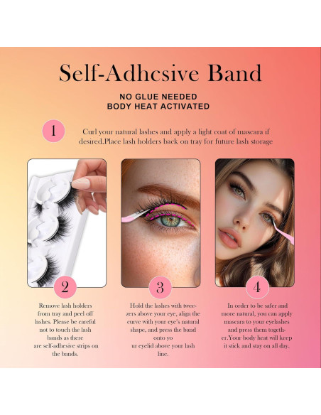 Pestañas Autoadhesivas JoMay Baile de Mariposa 3D 3 Pares