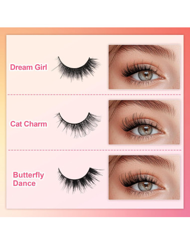 Pestañas Autoadhesivas JoMay Baile de Mariposa 3D 3 Pares