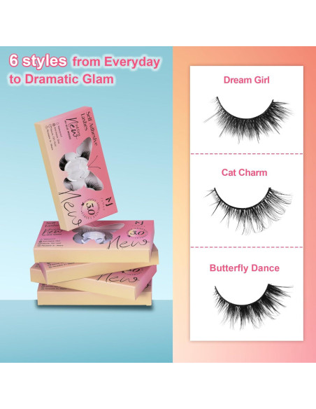 Pestañas Autoadhesivas JoMay Baile de Mariposa 3D 3 Pares