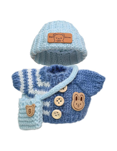 Conjunto de Ropa de Ganchillo para Muñecas 15/17cm - Azul