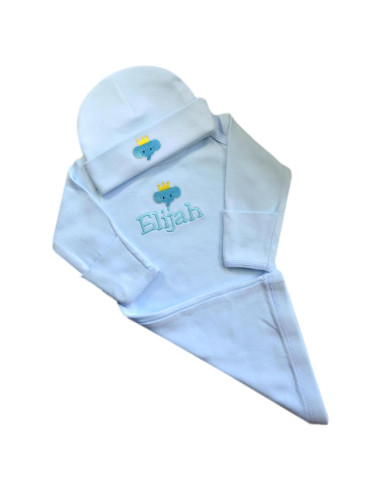 Bata de Bebé Personalizada Chica Divertida Algodón Elefante