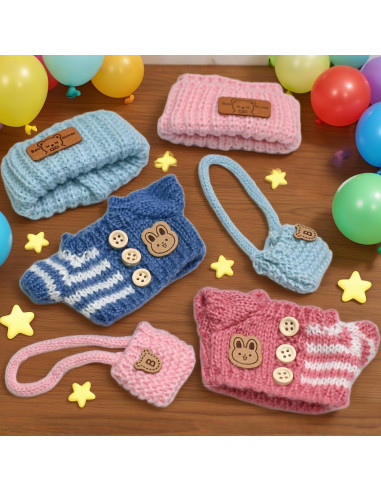 Conjunto de Ropa de Ganchillo para Muñecas 15/17cm - Azul
