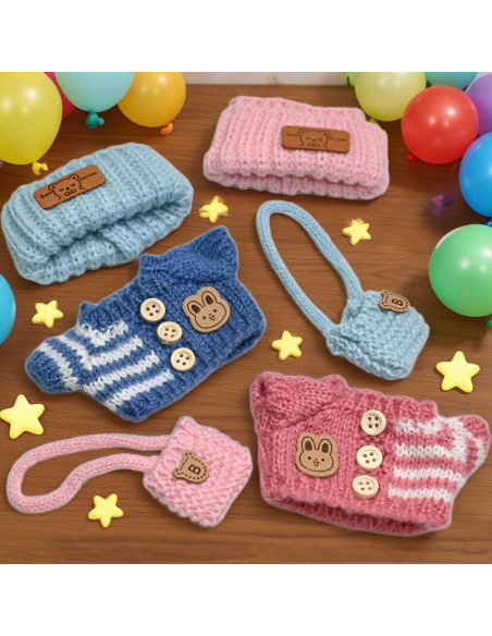 Conjunto de Ropa de Ganchillo para Muñecas 15/17cm - Azul