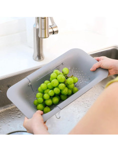 Colador extensible PUPZY para fregadero 49.5x20.3 cm Rosa 2