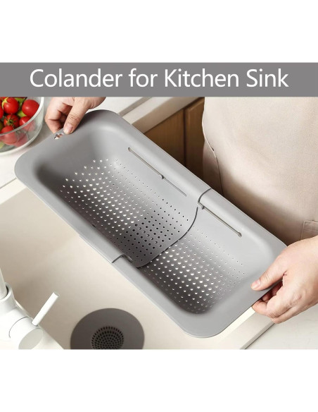 Colador extensible PUPZY para fregadero 49.5x20.3 cm Rosa