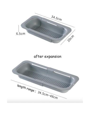 Colador extensible PUPZY para fregadero 49.5x20.3 cm Rosa