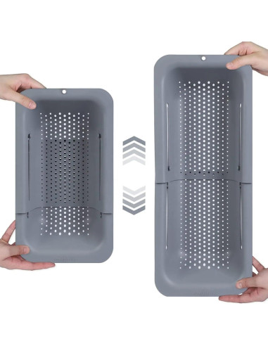 Colador extensible PUPZY para fregadero 49.5x20.3 cm Rosa