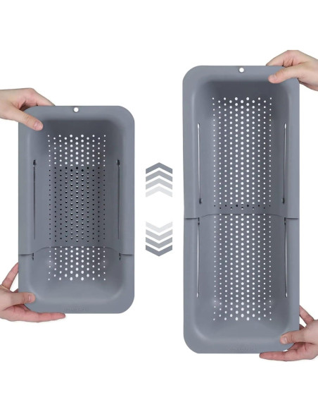 Colador extensible PUPZY para fregadero 49.5x20.3 cm Rosa