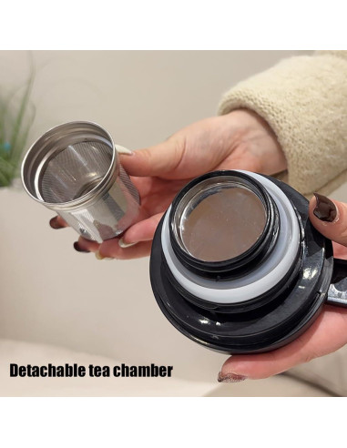 Termo de Té MofivKce 875ml Vintage Acero Inoxidable Floral