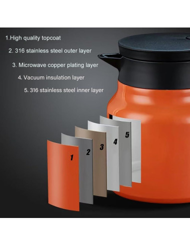 Termo de Té MofivKce 875ml Vintage Acero Inoxidable Floral