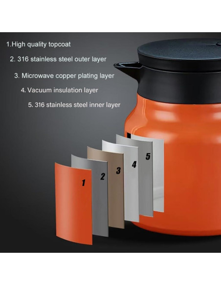 Termo de Té MofivKce 875ml Vintage Acero Inoxidable Floral