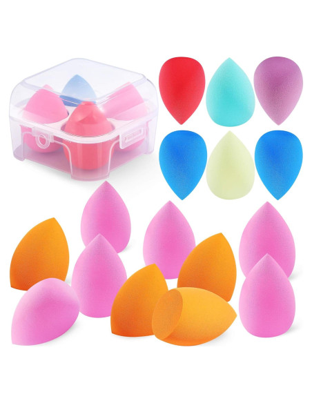 Set de 16 Esponjas de Maquillaje Aussumy - Sin Látex, Suaves y Duraderas