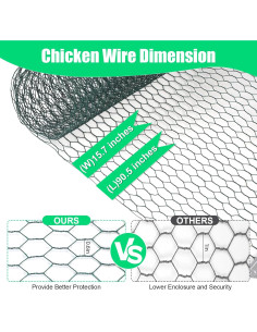 Malla de Gallinero HANWRAPS 39.9x229.9 cm Verde Galvanizada 2