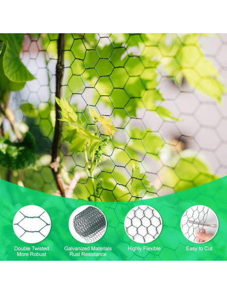 Malla de Gallinero HANWRAPS 39.9x229.9 cm Verde Galvanizada