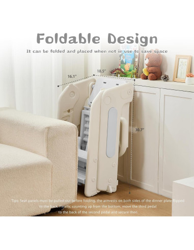 Escalera Plegable para Niños JooKiddie 4-en-1 Ajustable Gris