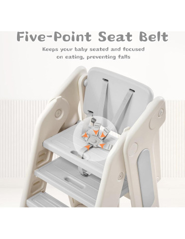 Escalera Plegable para Niños JooKiddie 4-en-1 Ajustable Gris