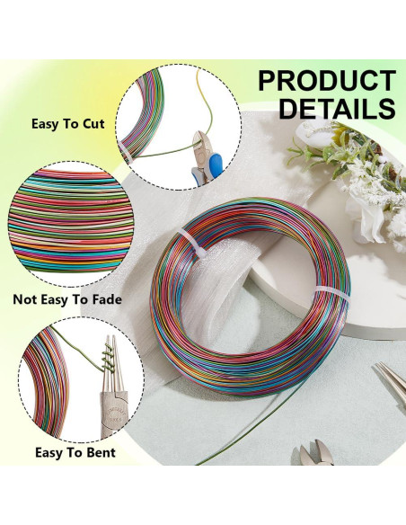 Alambre de Joyería BENECREAT 18 Calibres 93.6 m Multicolor