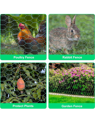 Malla de Gallinero HANWRAPS 39.9x229.9 cm Verde Galvanizada