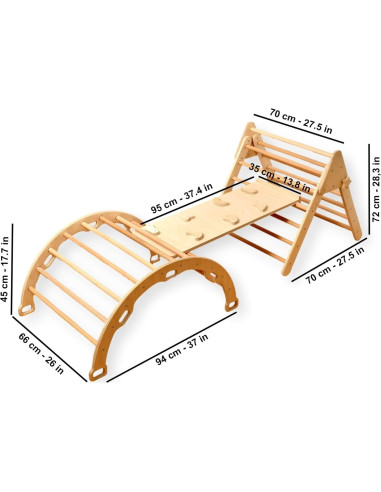 Juego de Escalada de Madera Kidodido - Triángulo y Arco Montessori