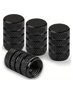 Tapas de Válvula de Neumático Genérico Aluminio Negro 4 Pcs