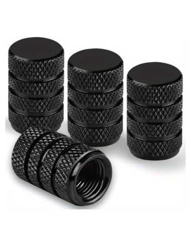 Tapas de Válvula de Neumático Genérico Aluminio Negro 4 Pcs