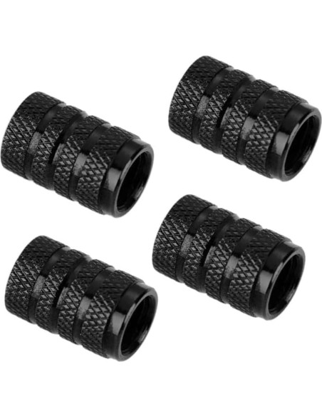 Tapas de Válvula de Neumático Genérico Aluminio Negro 4 Pcs