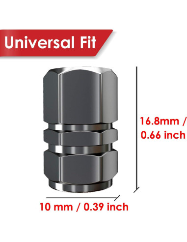 Tapas de Válvula de Neumático SAMIKIVA - Paquete de 12, Aluminio Gris Gun