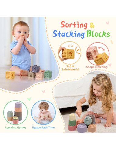 Juguetes Montessori 6 en 1 MTTIERY para Bebés 0-3 Años