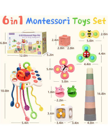 Juguetes Montessori 6 en 1 MTTIERY para Bebés 0-3 Años