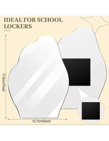 Espejo Magnético Yalikop 17.8x12.7cm Irregular para Taquilla