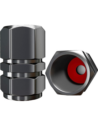 Tapas de Válvula de Neumático SAMIKIVA - Paquete de 12, Aluminio Gris Gun