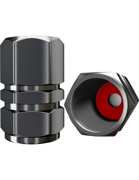 Tapas de Válvula de Neumático SAMIKIVA - Paquete de 12, Aluminio Gris Gun