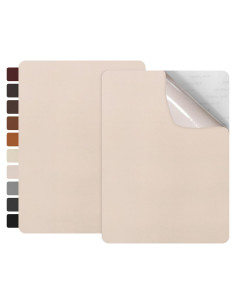 Kit de Parche de Cuero Autoadhesivo FR 20.32x27.94 cm Beige