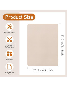 Kit de Parche de Cuero Autoadhesivo FR 20.32x27.94 cm Beige 2