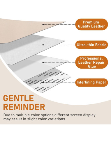 Kit de Parche de Cuero Autoadhesivo FR 20.32x27.94 cm Beige