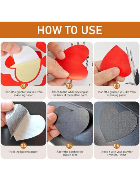 Kit de Parche de Cuero Autoadhesivo FR 20.32x27.94 cm Beige