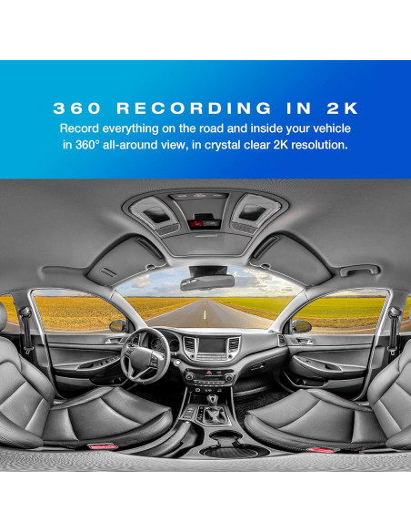 Cámara Dash TYPE S P200 PRO 360 2K 1440p con G-Sensor