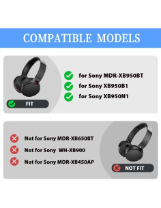 Almohadillas de Reemplazo Adhiper para Auriculares Sony MDR-XB950 2