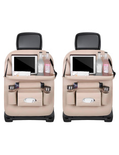 Organizador de Asiento Trasero de Coche Povtii Beige Impermeable