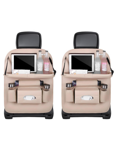 Organizador de Asiento Trasero de Coche Povtii Beige Impermeable