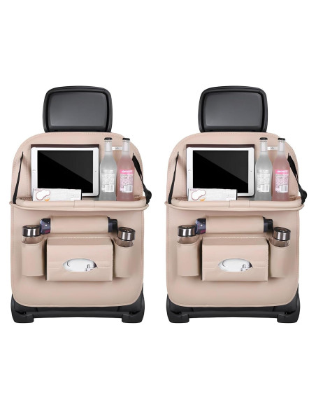 Organizador de Asiento Trasero de Coche Povtii Beige Impermeable