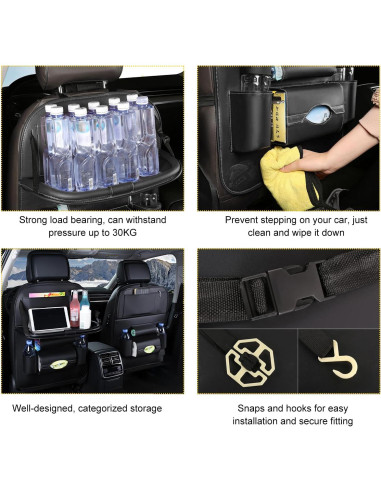 Organizador de Asiento Trasero de Coche Povtii Beige Impermeable