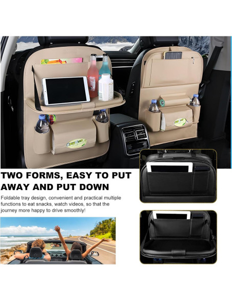 Organizador de Asiento Trasero de Coche Povtii Beige Impermeable