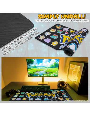 Alfombrilla de Juego Pokemon Antideslizante 80x35 cm