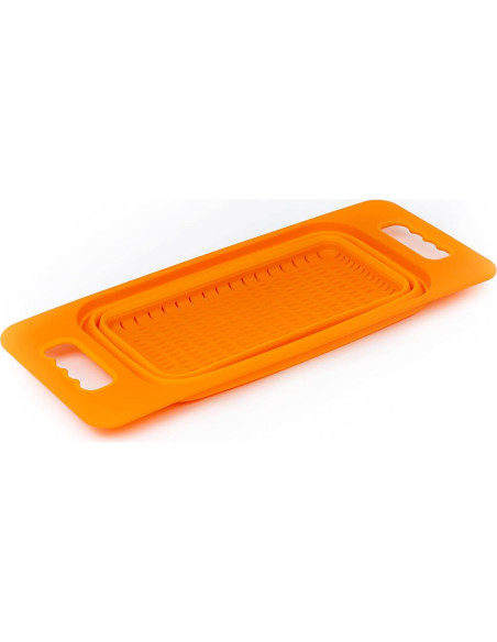 Colador Plegable Rectangular Sammart Naranja 45x18.5 cm