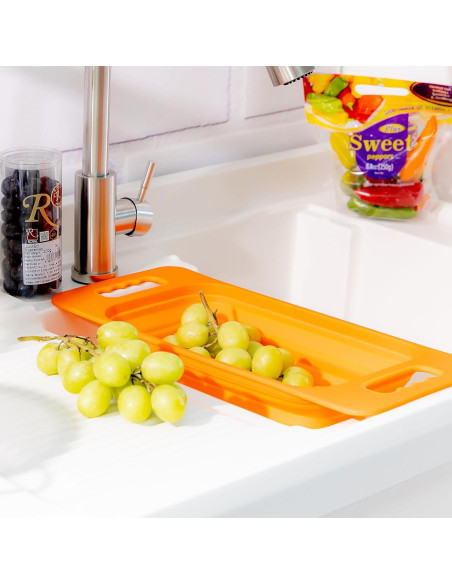 Colador Plegable Rectangular Sammart Naranja 45x18.5 cm