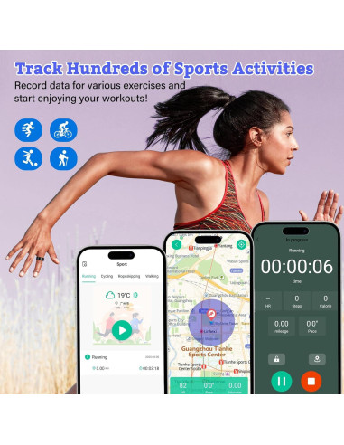 Anillo Inteligente BANGALORE VR11 para Hombres y Mujeres - Monitoreo de Salud y Actividad