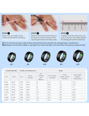 Anillo Inteligente BANGALORE VR11 para Hombres y Mujeres - Monitoreo de Salud y Actividad