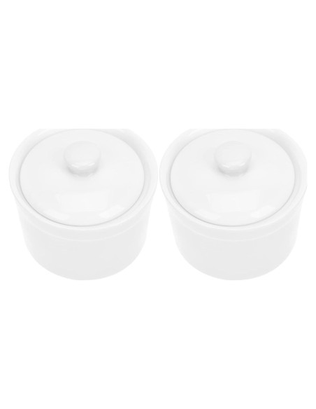 Olla de Sopa Cerámica Zerodeko 2 Piezas 9x9cm Blanca