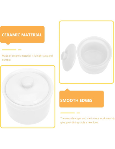 Olla de Sopa Cerámica Zerodeko 2 Piezas 9x9cm Blanca